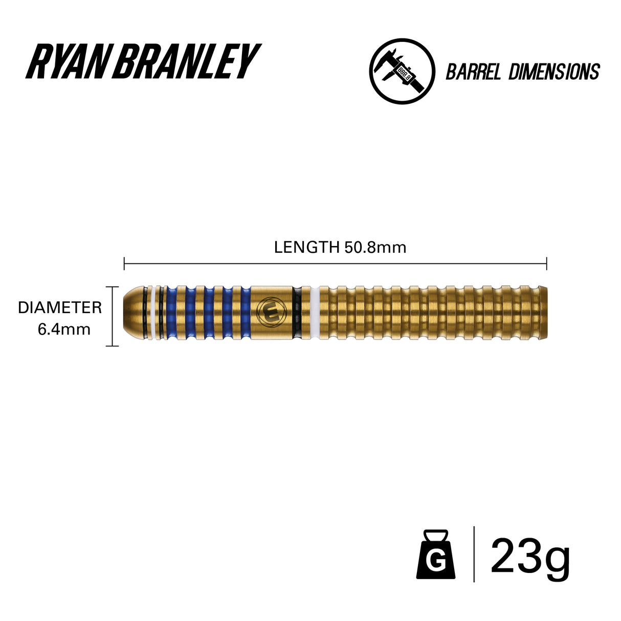 Winmau Ryan Branley 90% Tungsten Steeldarts 23g