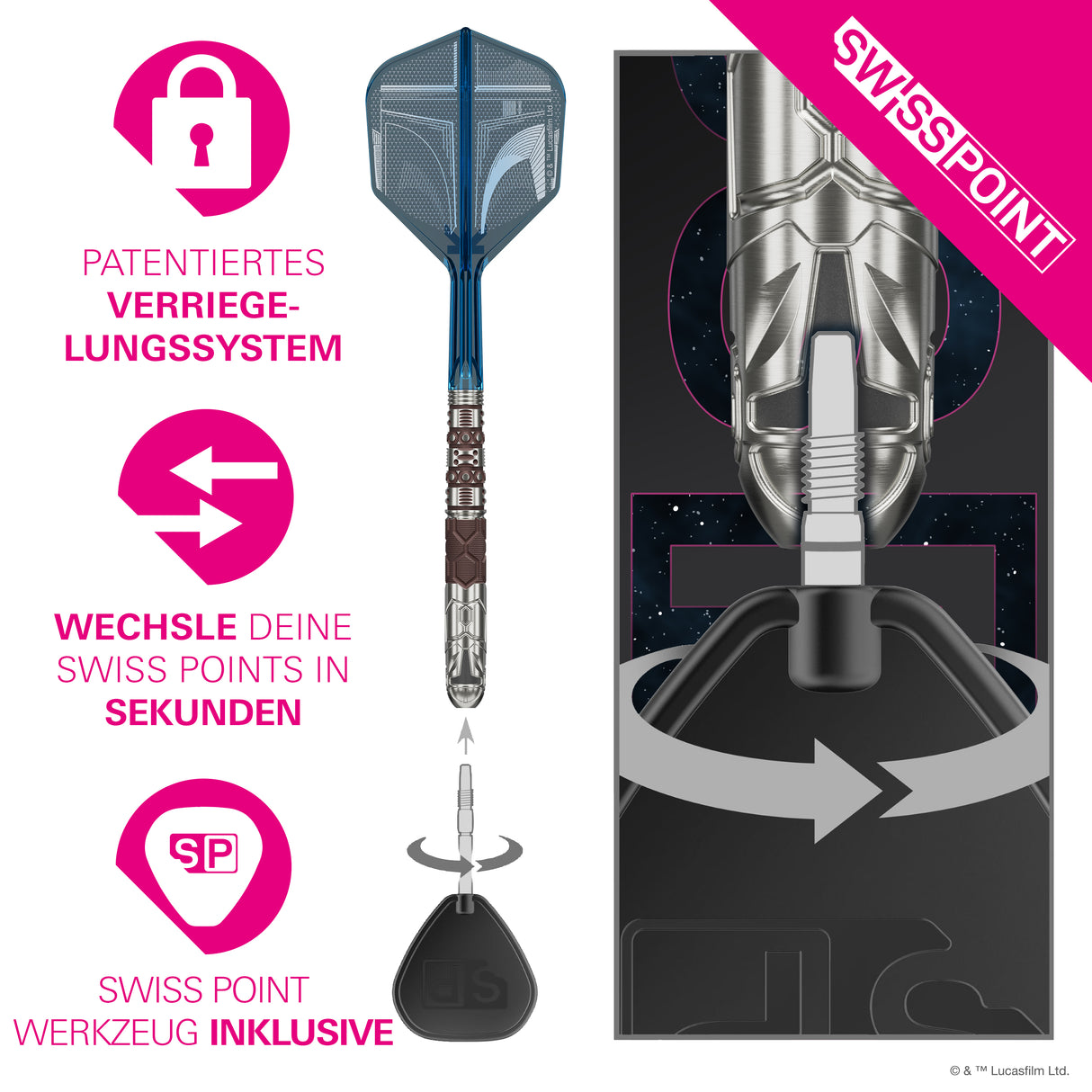 Target Star Wars Mandalorian 95% Tungsten SP Steeltip