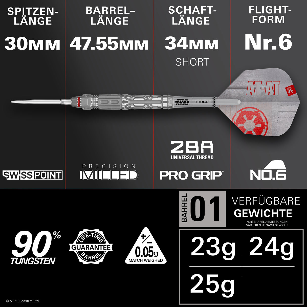 Target Star Wars AT-AT 90% Tungsten SP Steeltip