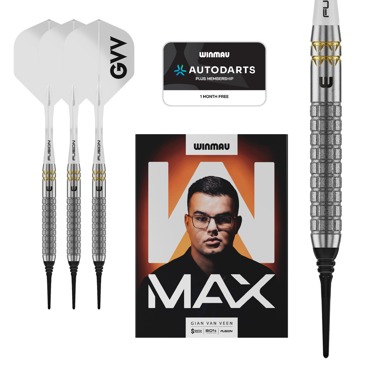 Winmau Gian Van Veen W-Max18g Softtip