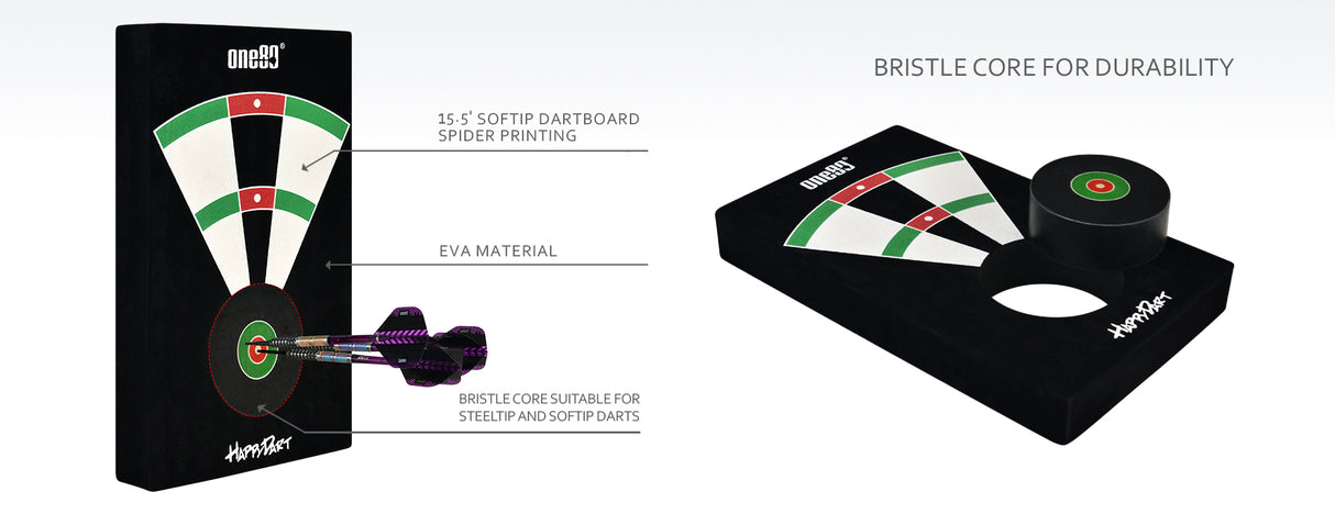 One80 Eva Travelling Dartboard II-Bristle Core