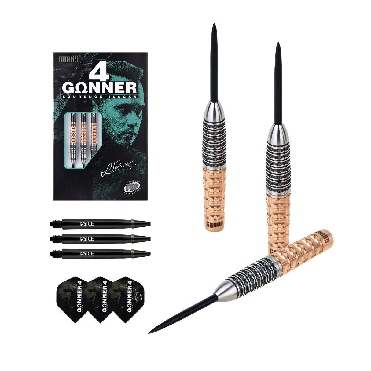 One80 GUNNER 4 Steeltip Black&Rosegold
