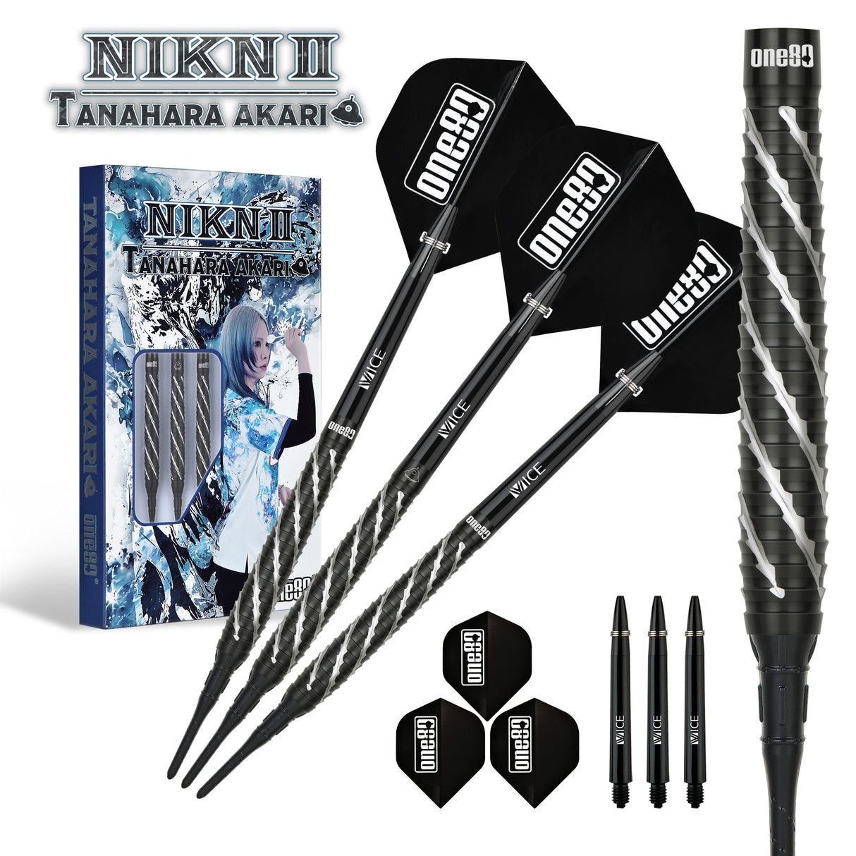 One80 Akari Tanahara Signature Dart Black V2 Softtip 20g