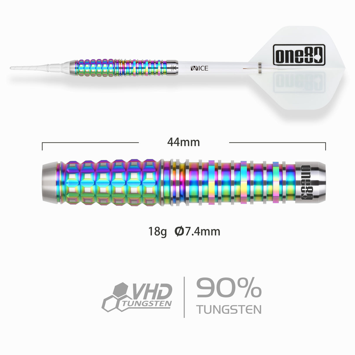 One80 Terry Tan Signature Dart Rainbow Softtip 18g