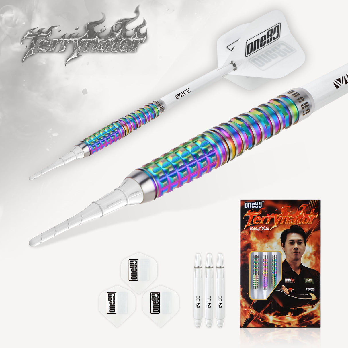 One80 Terry Tan Signature Dart Rainbow Softtip 18g