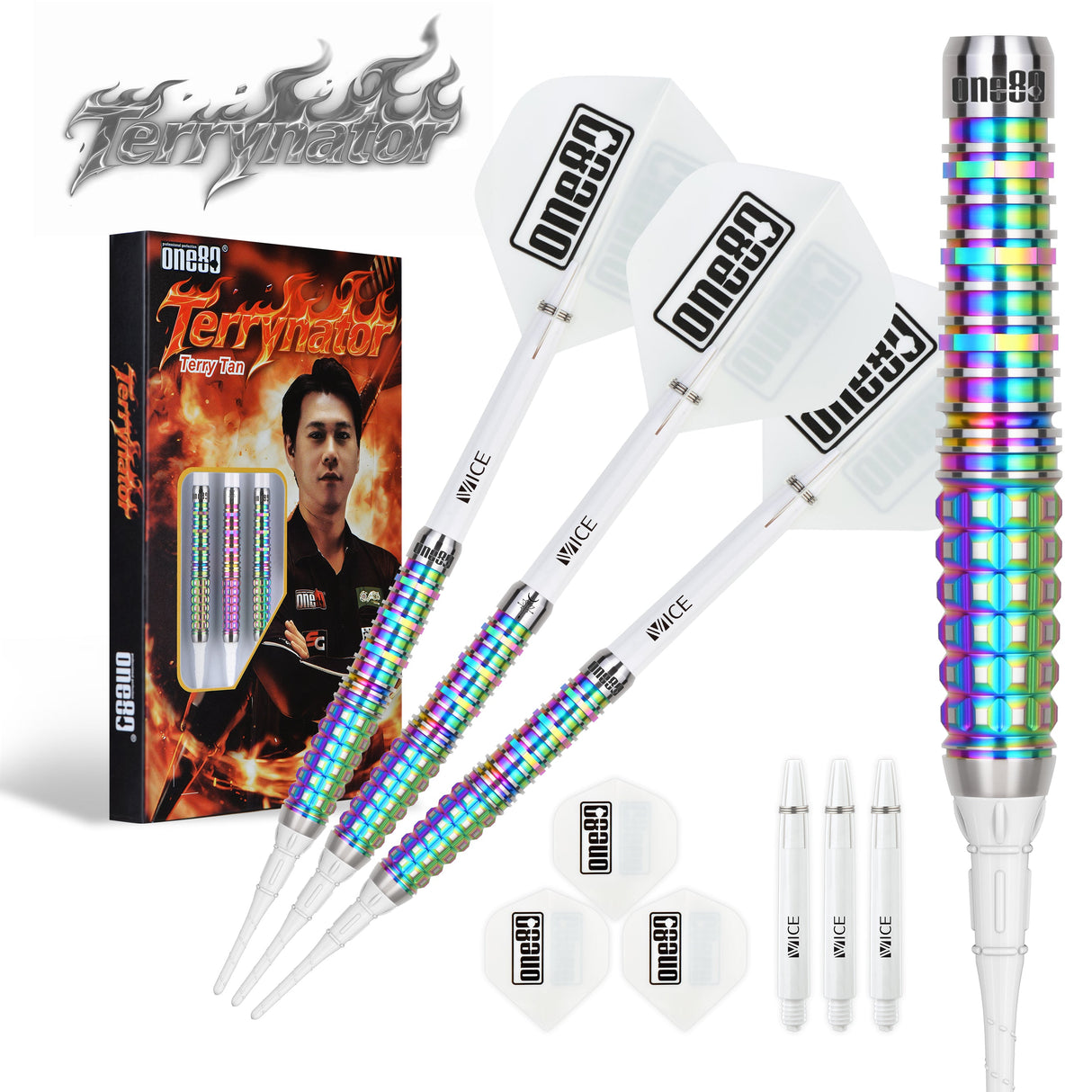 One80 Terry Tan Signature Dart Rainbow Softtip 18g