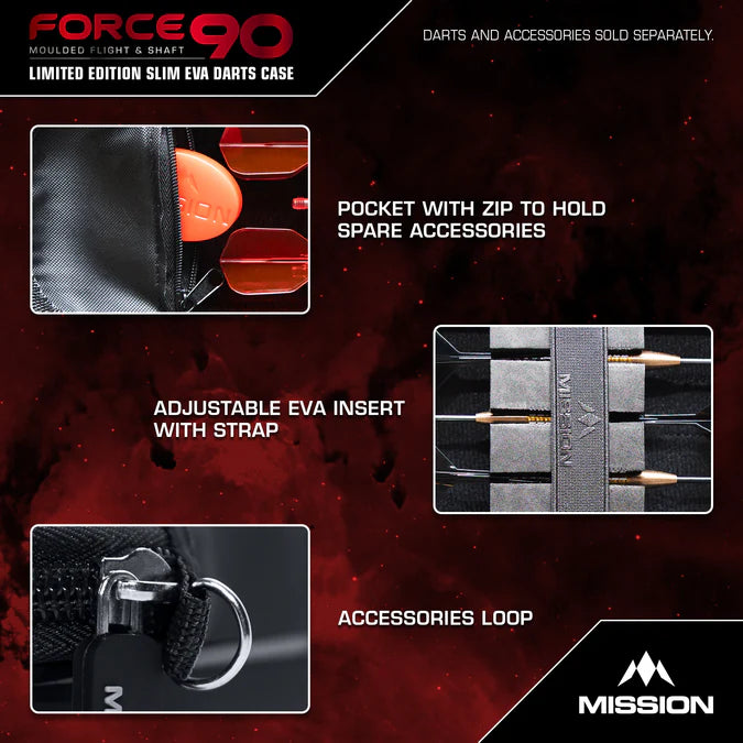 Mission Force 90 Dart Case - Limited Edition - Slim - Denim Grau