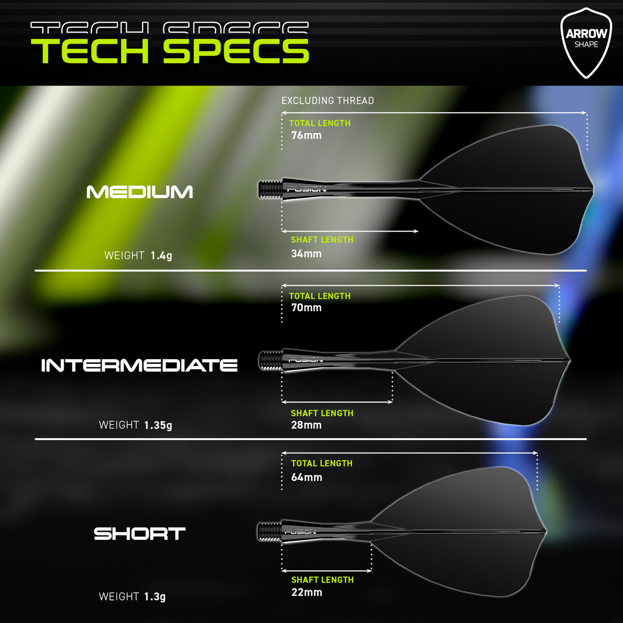 Winmau Fusion Arrow Flights Schwarz