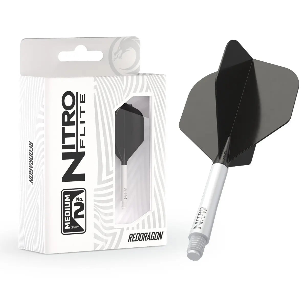 Red Dragon Nitro Flite System White Black - Dart Flights