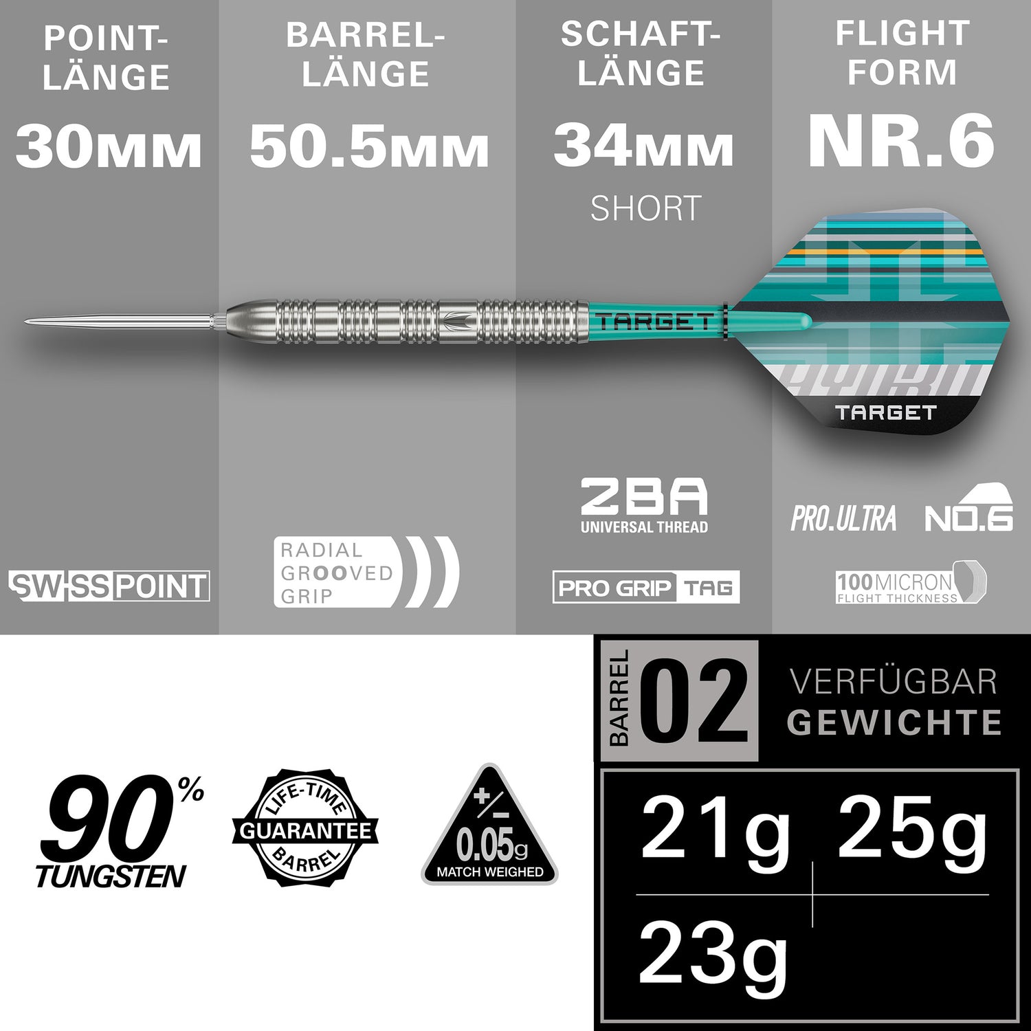 Target Hydro 90% 02 Swiss Steeltip