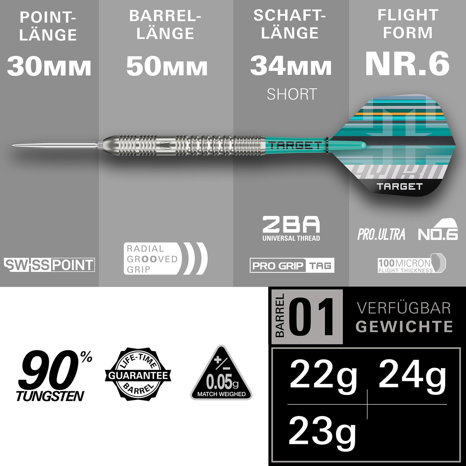 Target Hydro 90% 01 Swiss Steeltip