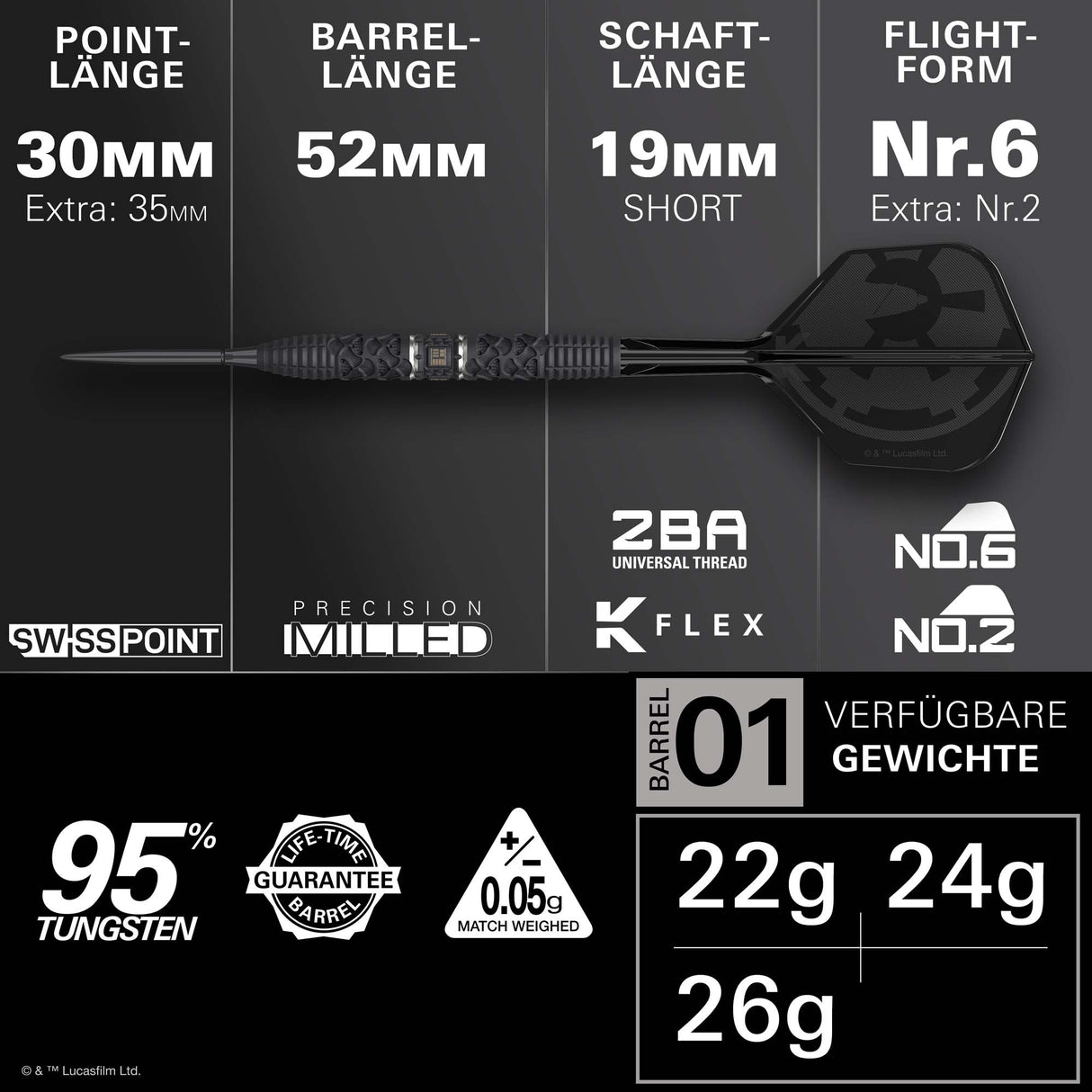 Target Star Wars Darth Vader 95% Tungsten Swiss Point Steeldarts