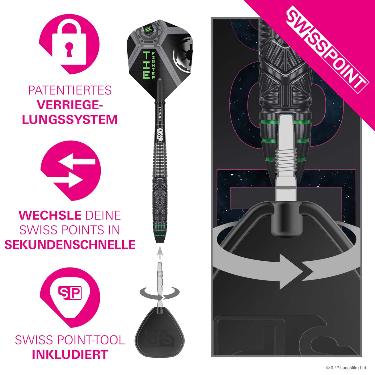 Target Star Wars Tie Fighter Swiss Point Steeldarts