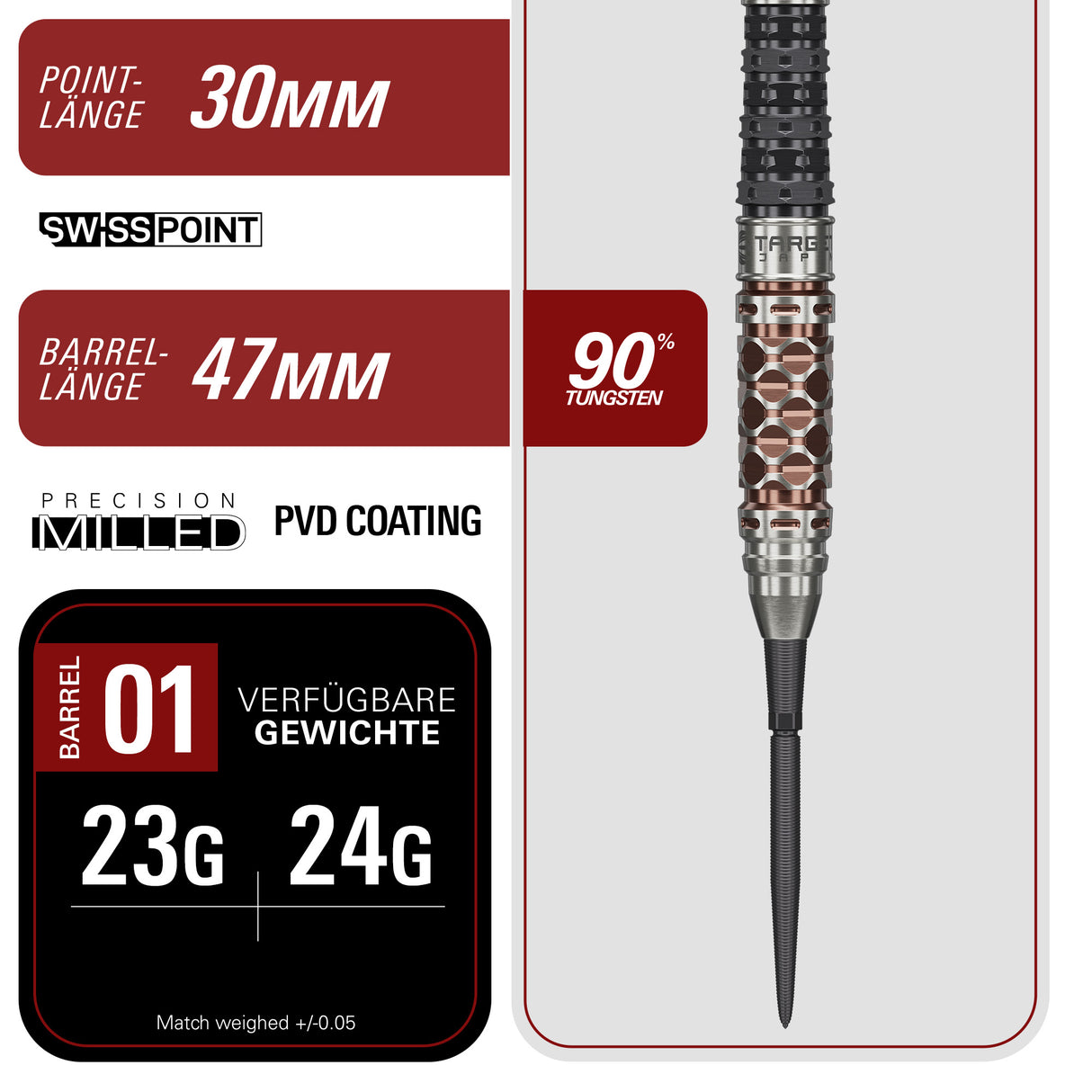 Target Japan Charis Gen.6 95% SP Steel Tip
