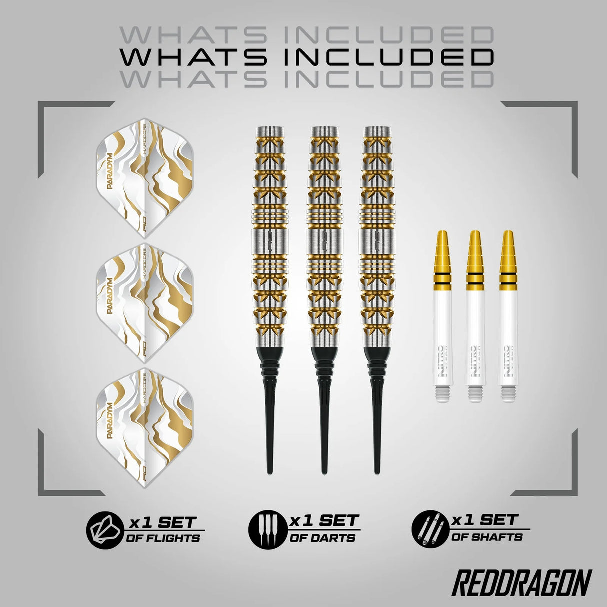 Red Dragon Paradym Darts Gold & Silver Torpedo Softdarts