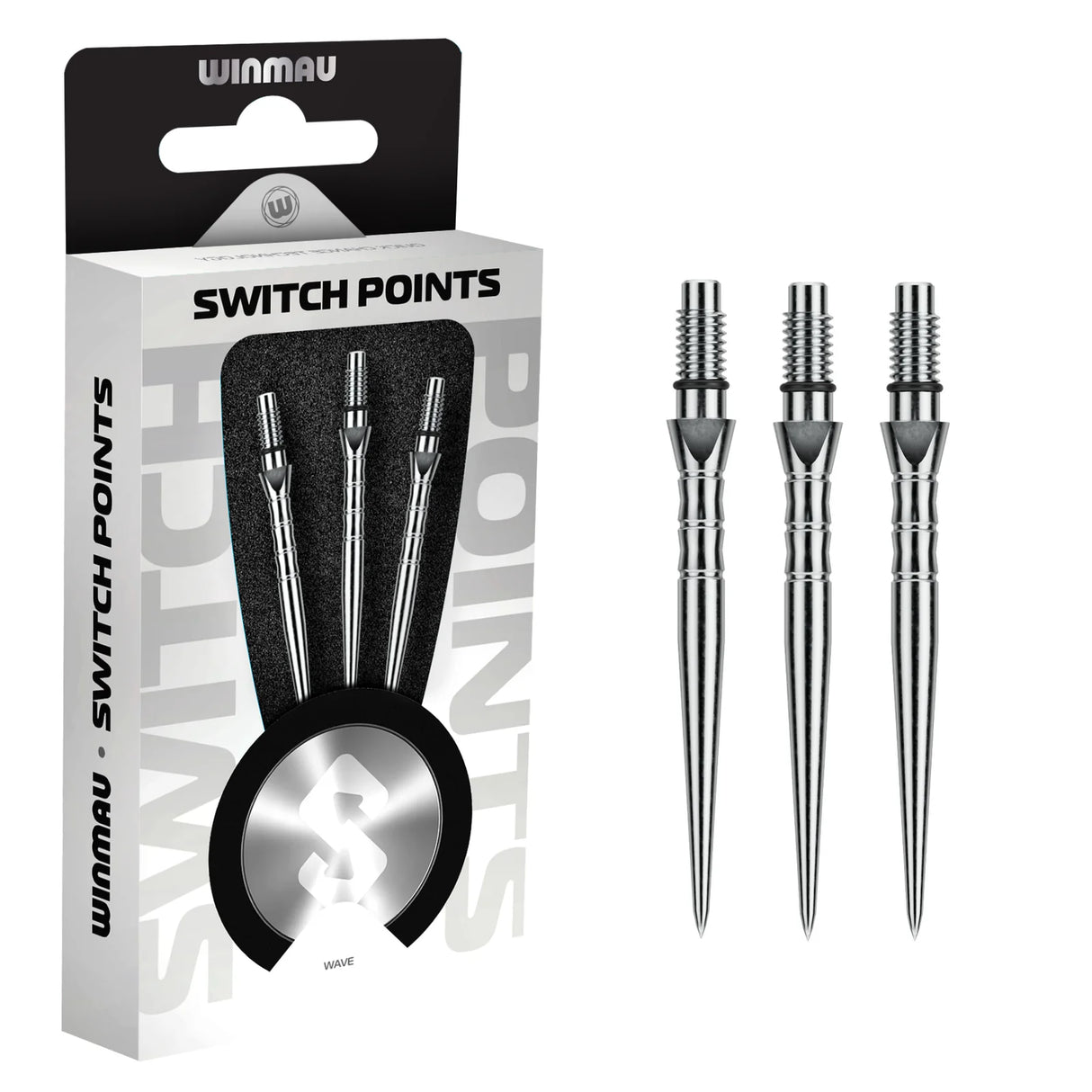 Winmau Switch Points Wave Silver Effect