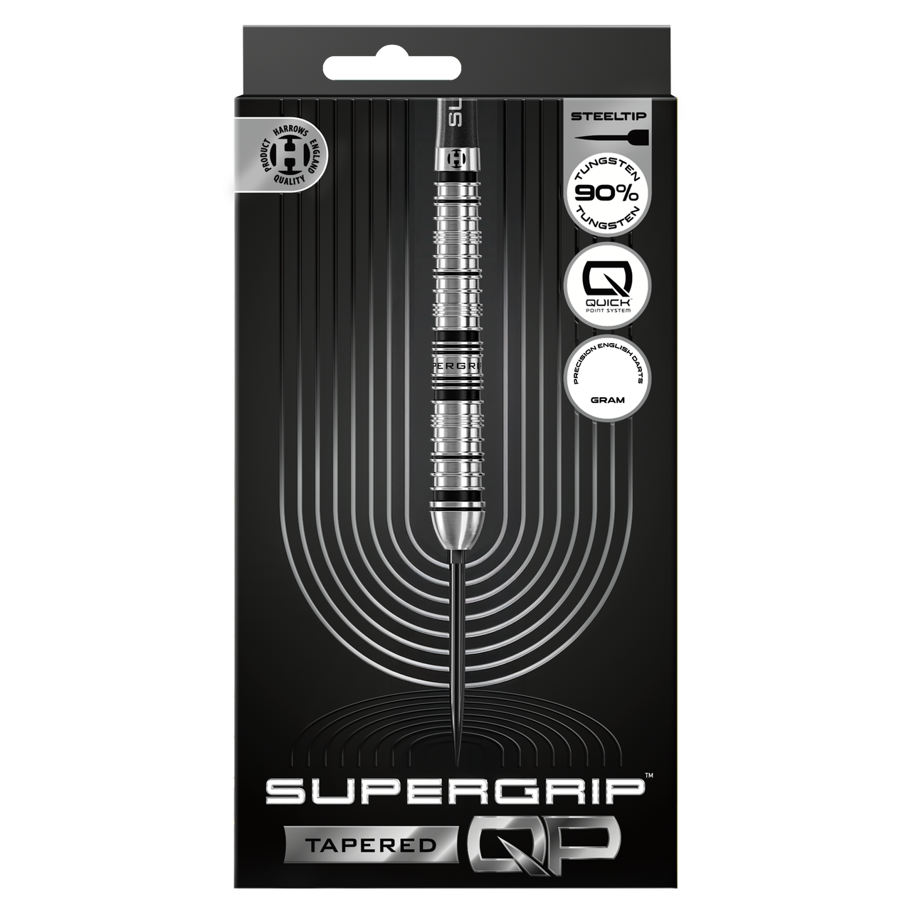 Harrows Supergrip QP Tapered 90% Tungsten Steeldarts Quick Point