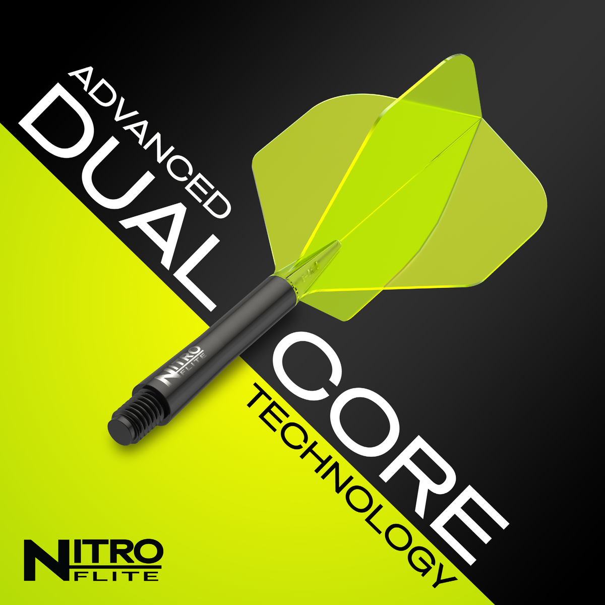 Red Dragon Nitro Flite System Black Yellow - Dart Flights