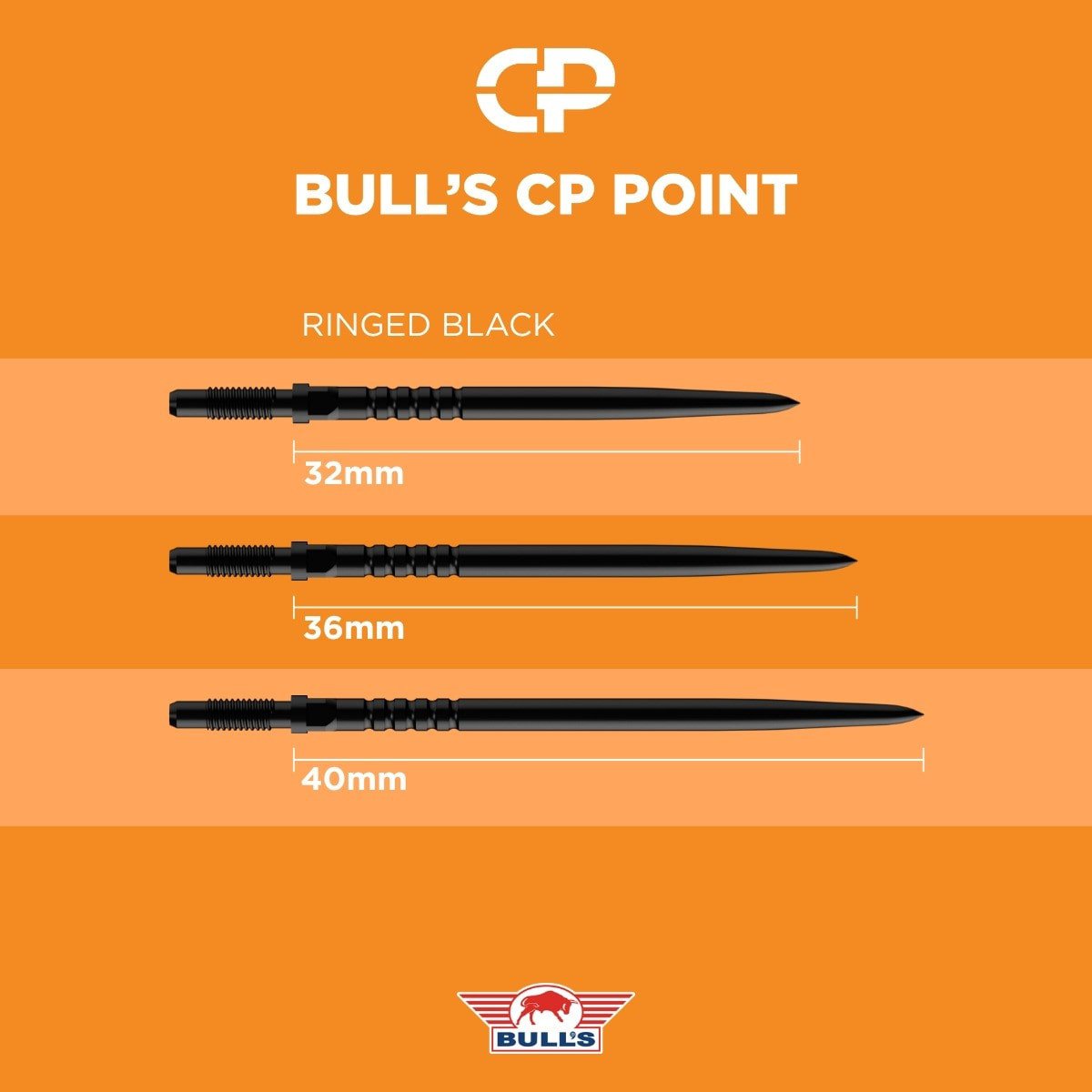 Bull´s CP Points Ringed Grip Schwarz