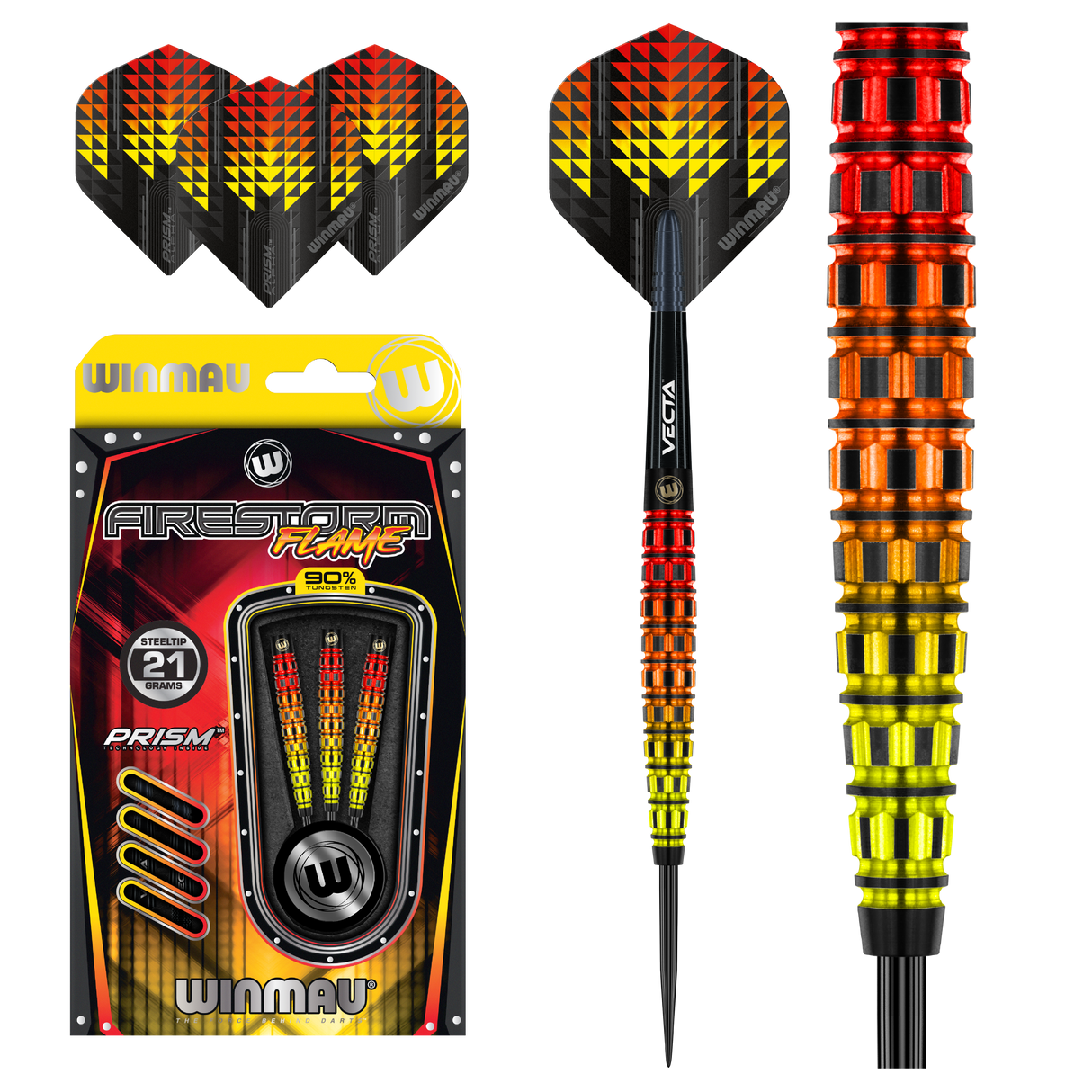 WINMAU FIRESTORM FLAME 90% STEELDARTS