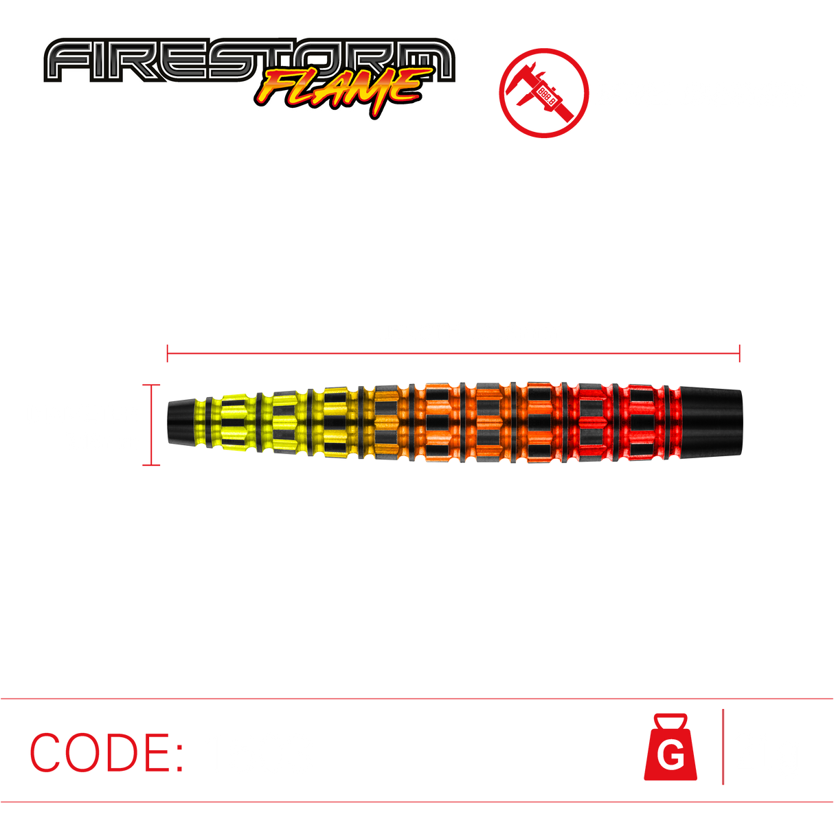 WINMAU FIRESTORM FLAME 90% STEELDARTS