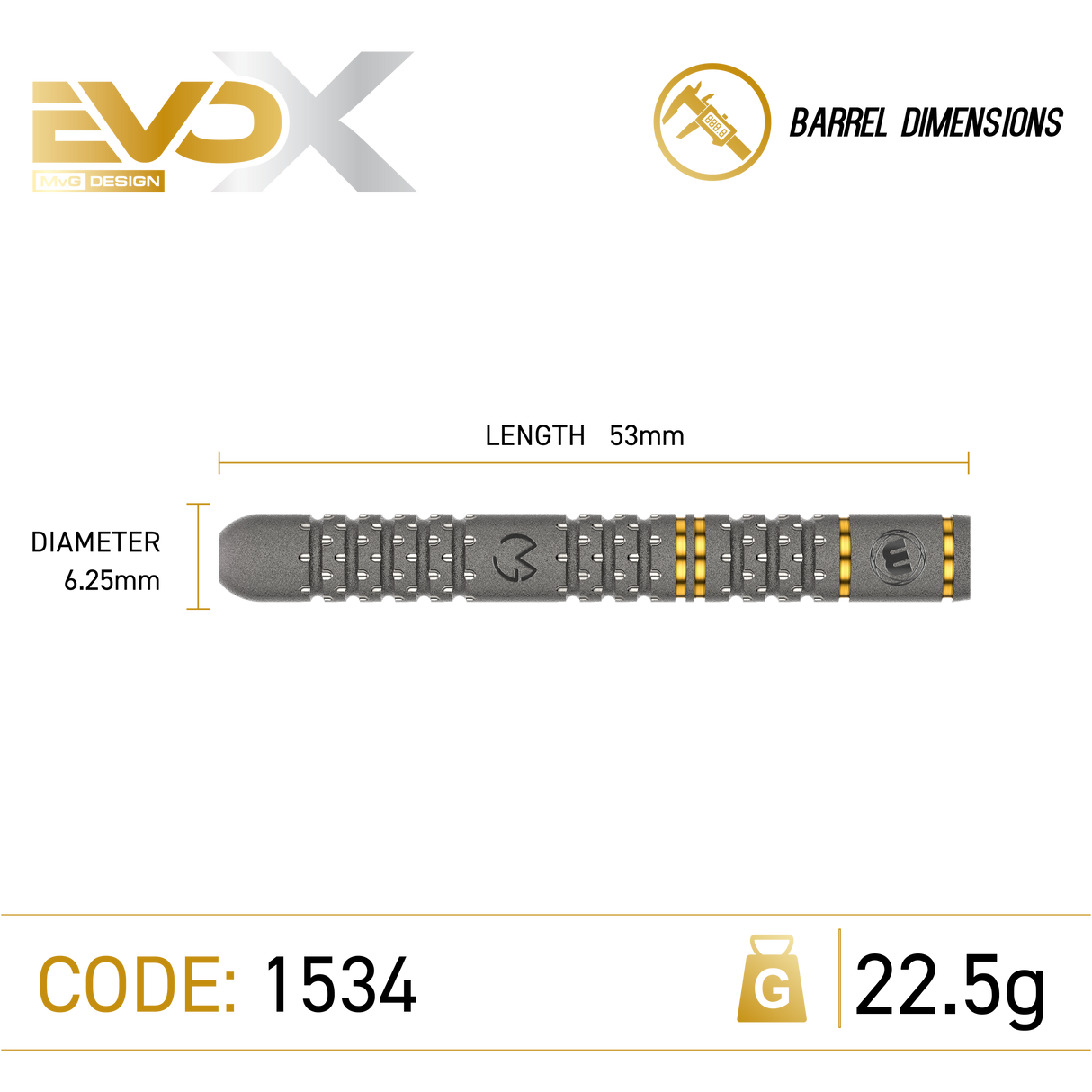 Winmau MVG EVO X DARTS 22.5G 90%