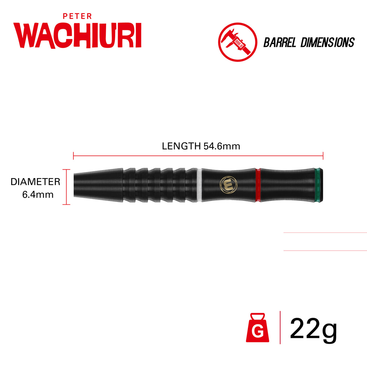 Peter Wachiuri 90% Tungsten Steeldarts 22g