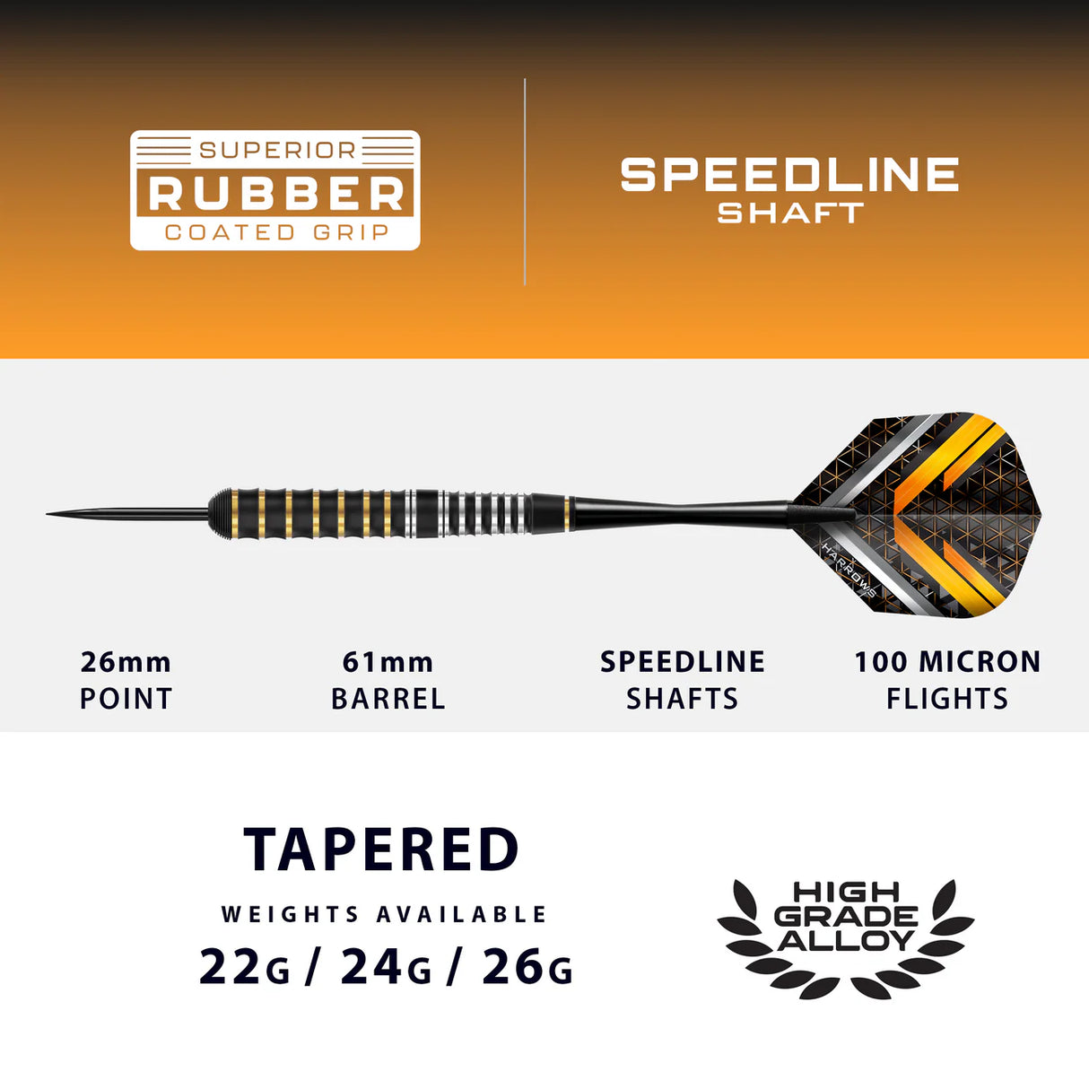 Harrows Vulcan Brass Darts 24g