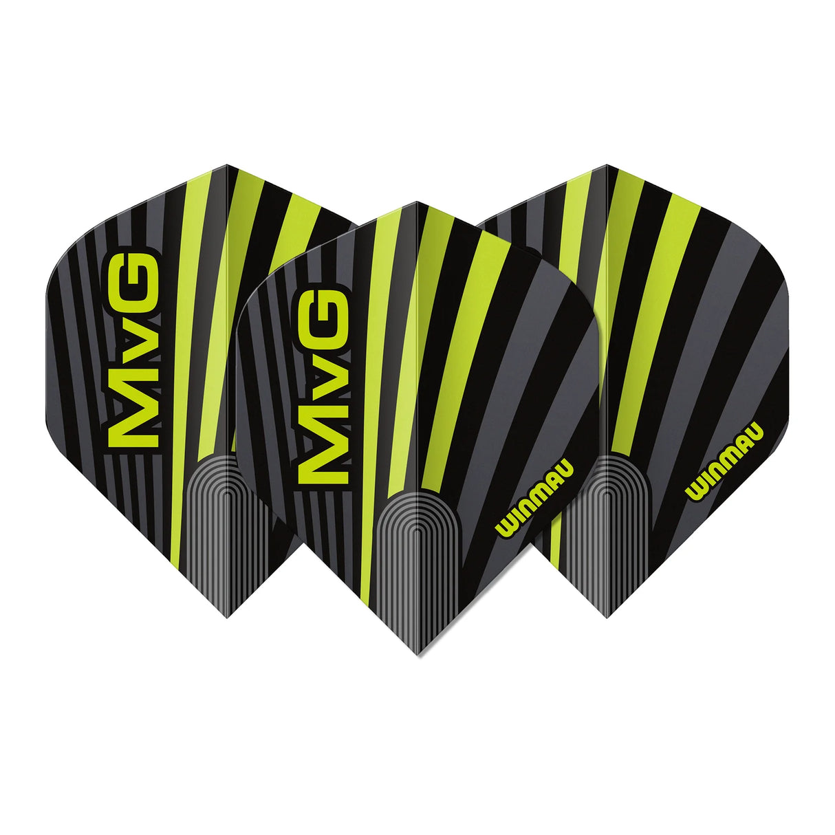 Winmau MVG Prism Black Grey & Green Flights