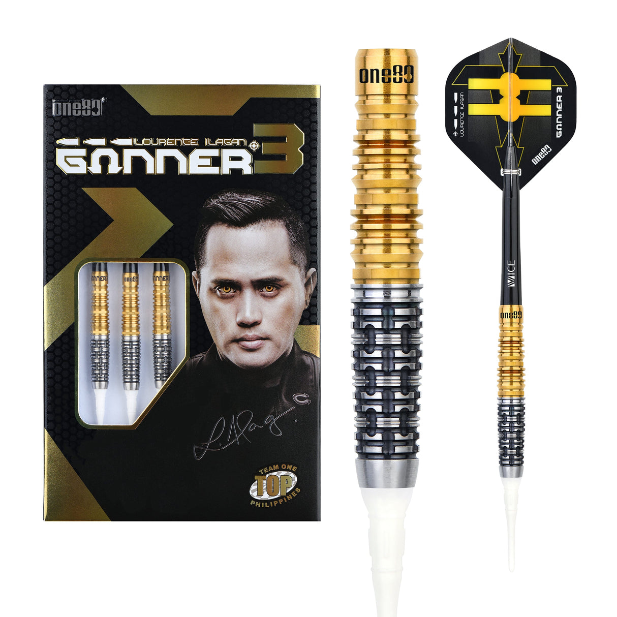 ONE80 Gunner III Softtip 18g Black/Gold