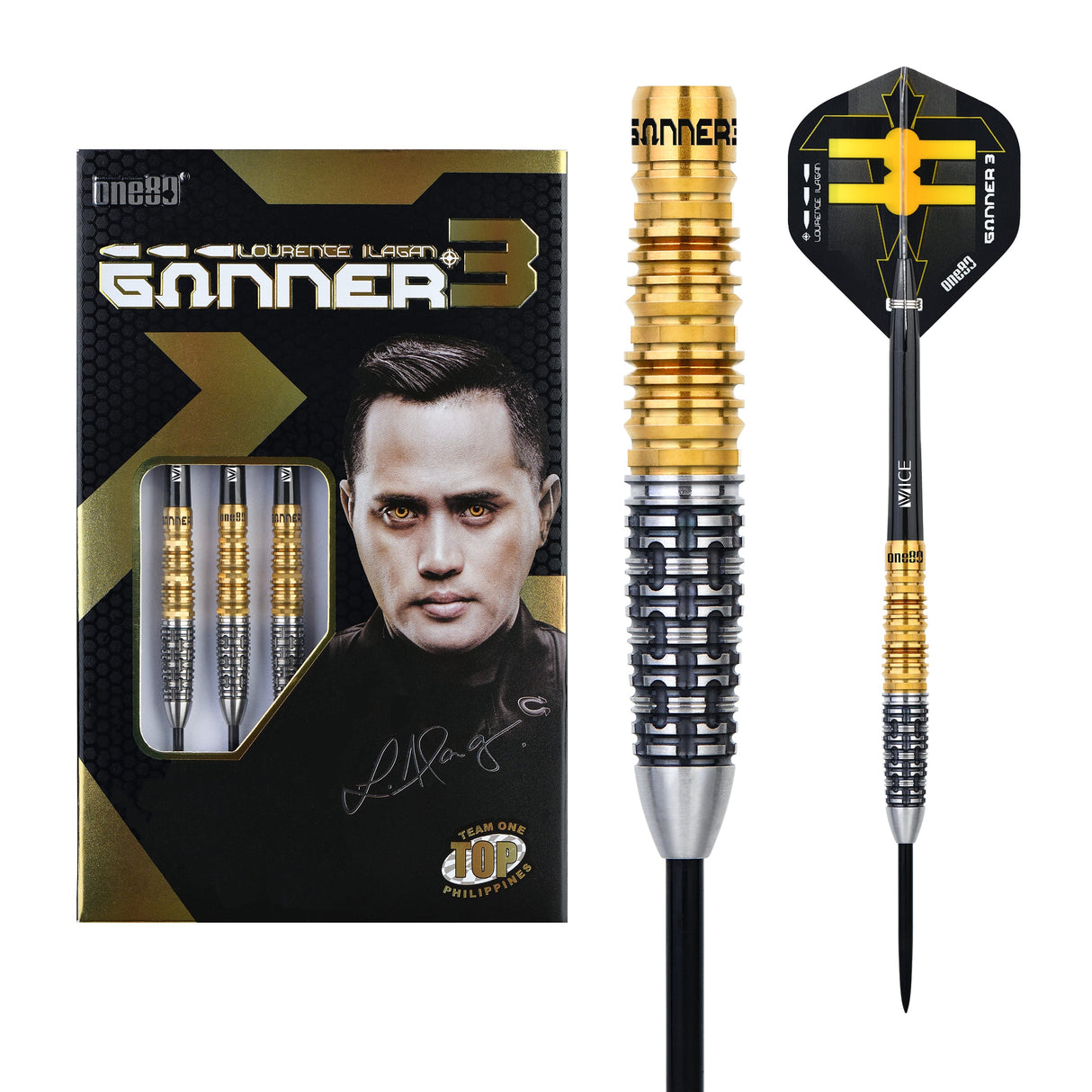 ONE80 Gunner III Steeltip Black/Gold