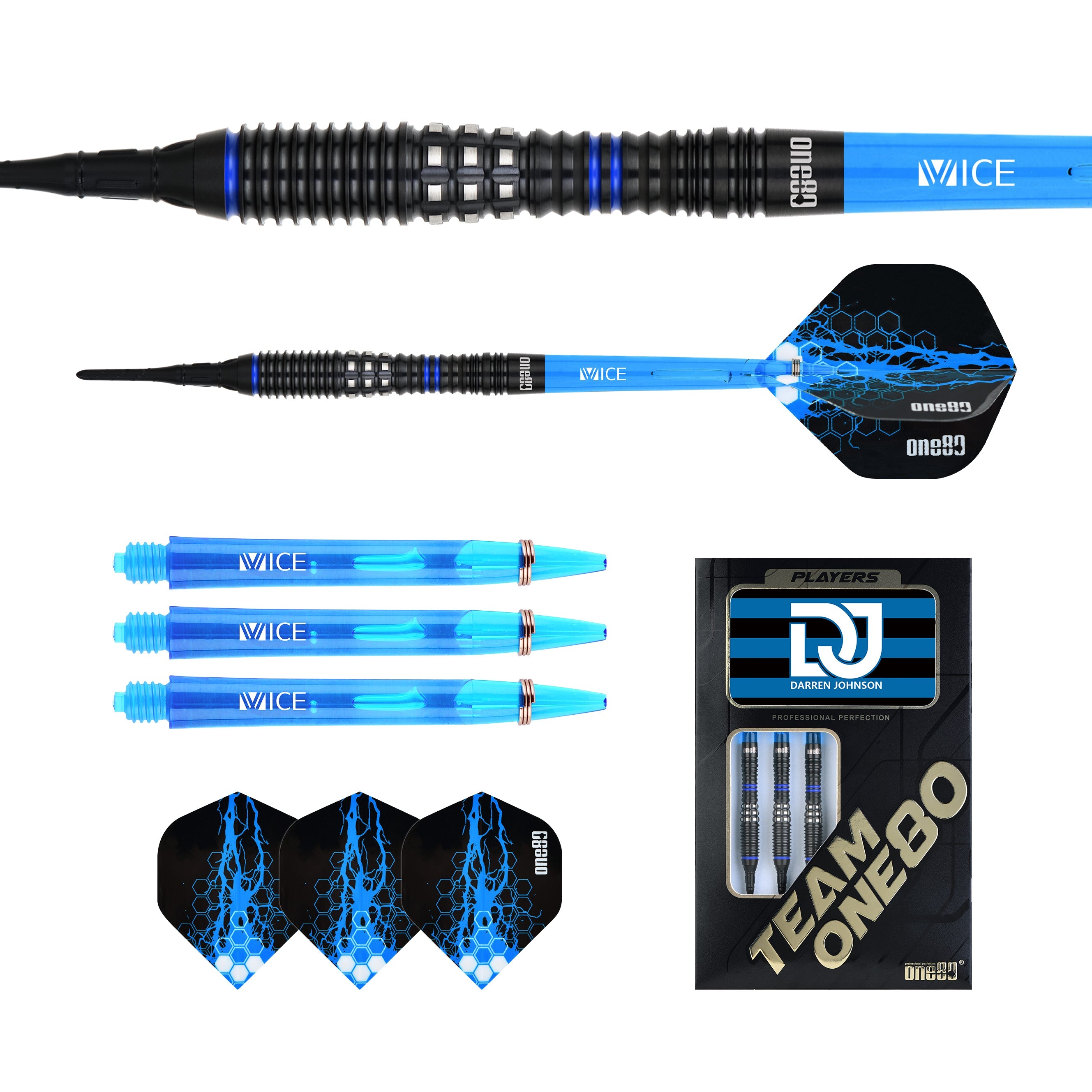 ONE80 Darren Johnson 19g Softtip – Cubedarts