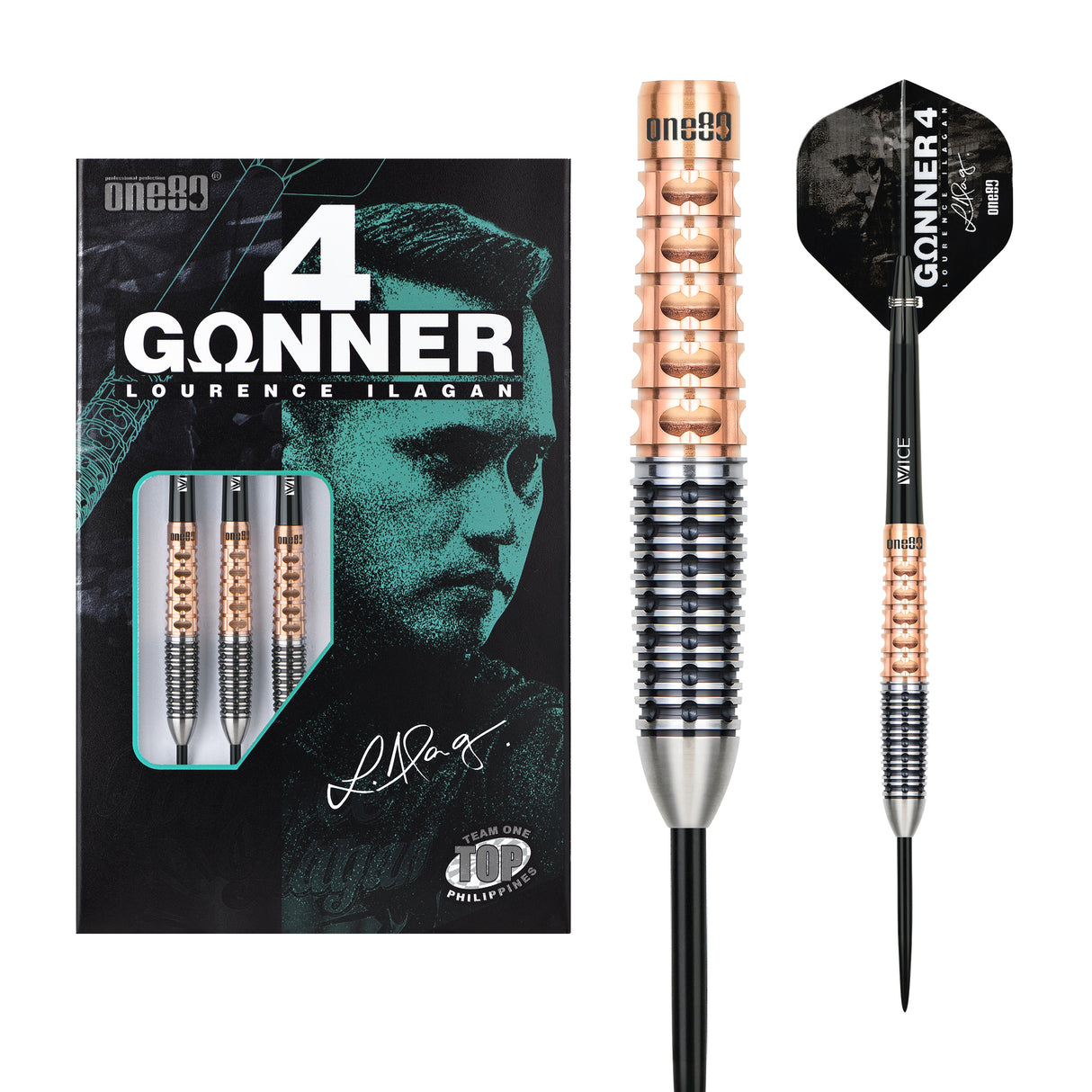 One80 GUNNER 4 Steeltip  Black&Rosegold