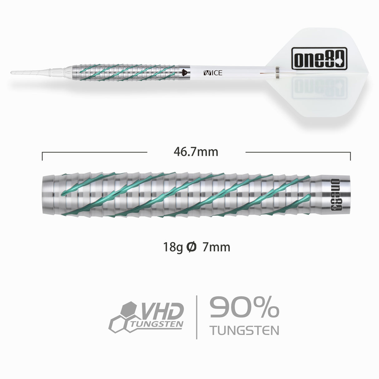 One80 Akari Tanahara Signature Dart Emerald V2 Softtip 18g