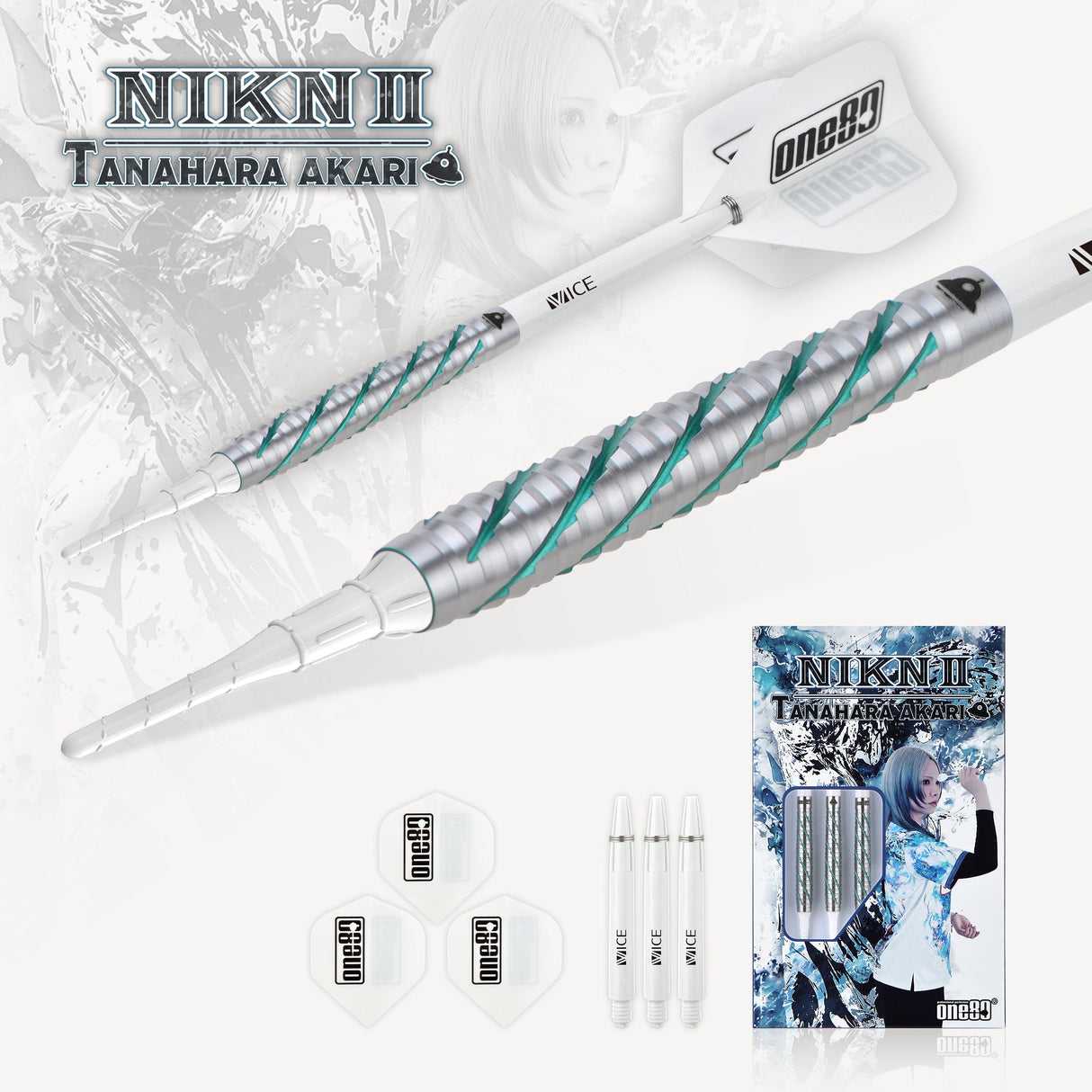 One80 Akari Tanahara Signature Dart Emerald V2 Softtip 18g