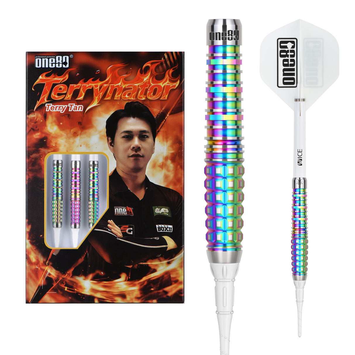 One80 Terry Tan Signature Dart Rainbow Softtip 18g