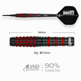 One80 Terry Tan Signature Dart Black Red Softtip 20g