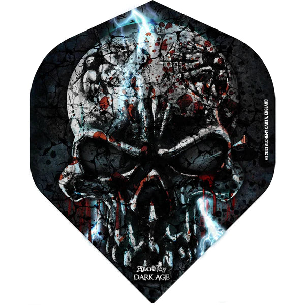 Alchemy Dart Flights - Official Licensed - Std - No2 - Black - Dark Age Skull