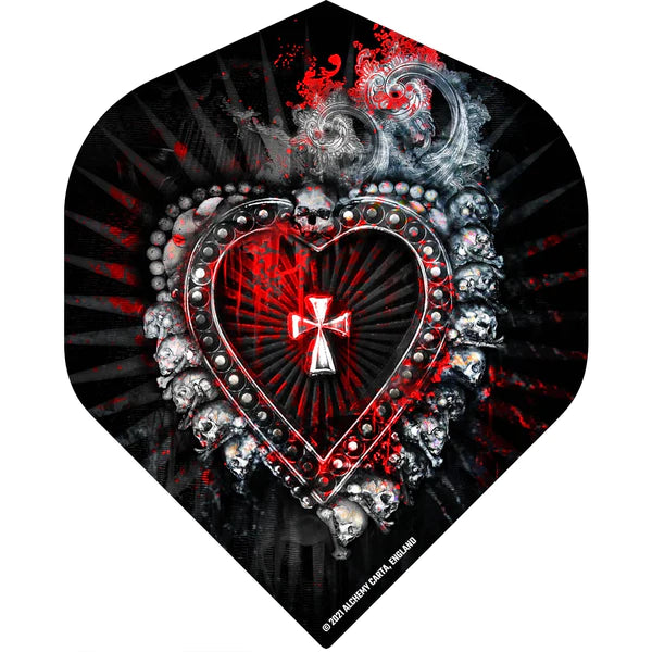 Alchemy Dart Flights - Official Licensed - Std - No2 - Black - Cross Heart