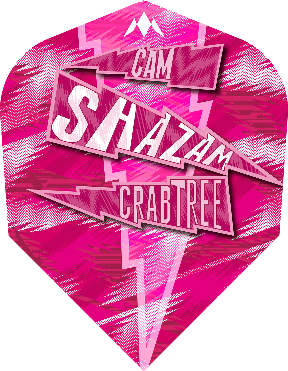 Mission Solo Dart Flights 100 Micron - No6 Shape - Cam Crabtree Pink