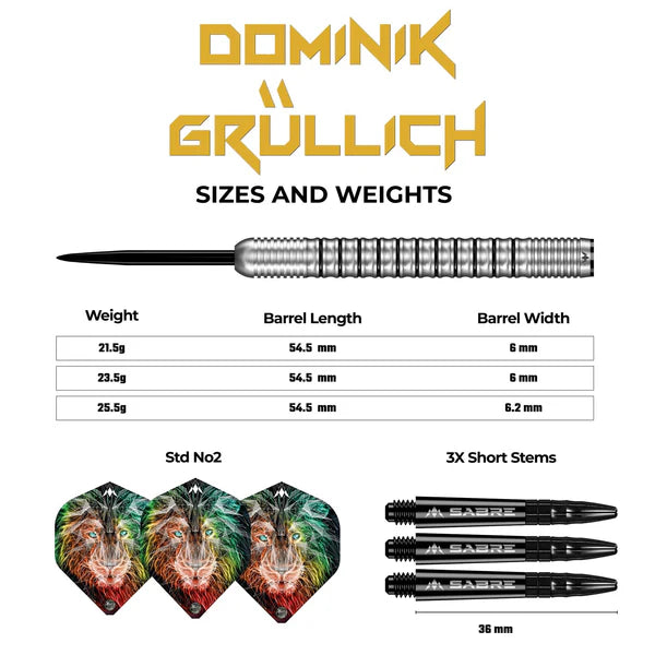 Mission Dominik Grüllich Steel Tip - 95% Tungsten