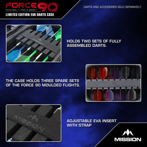 Mission Force 90 Dart Case - Limited Edition - Large - Denim Grau
