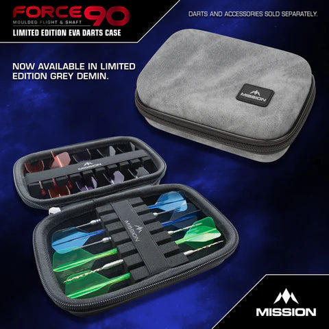 Mission Force 90 Dart Case - Limited Edition - Large - Denim Grau