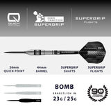 Harrows Supergrip QP Bomb 90% Tungsten Steeldarts Quick Point