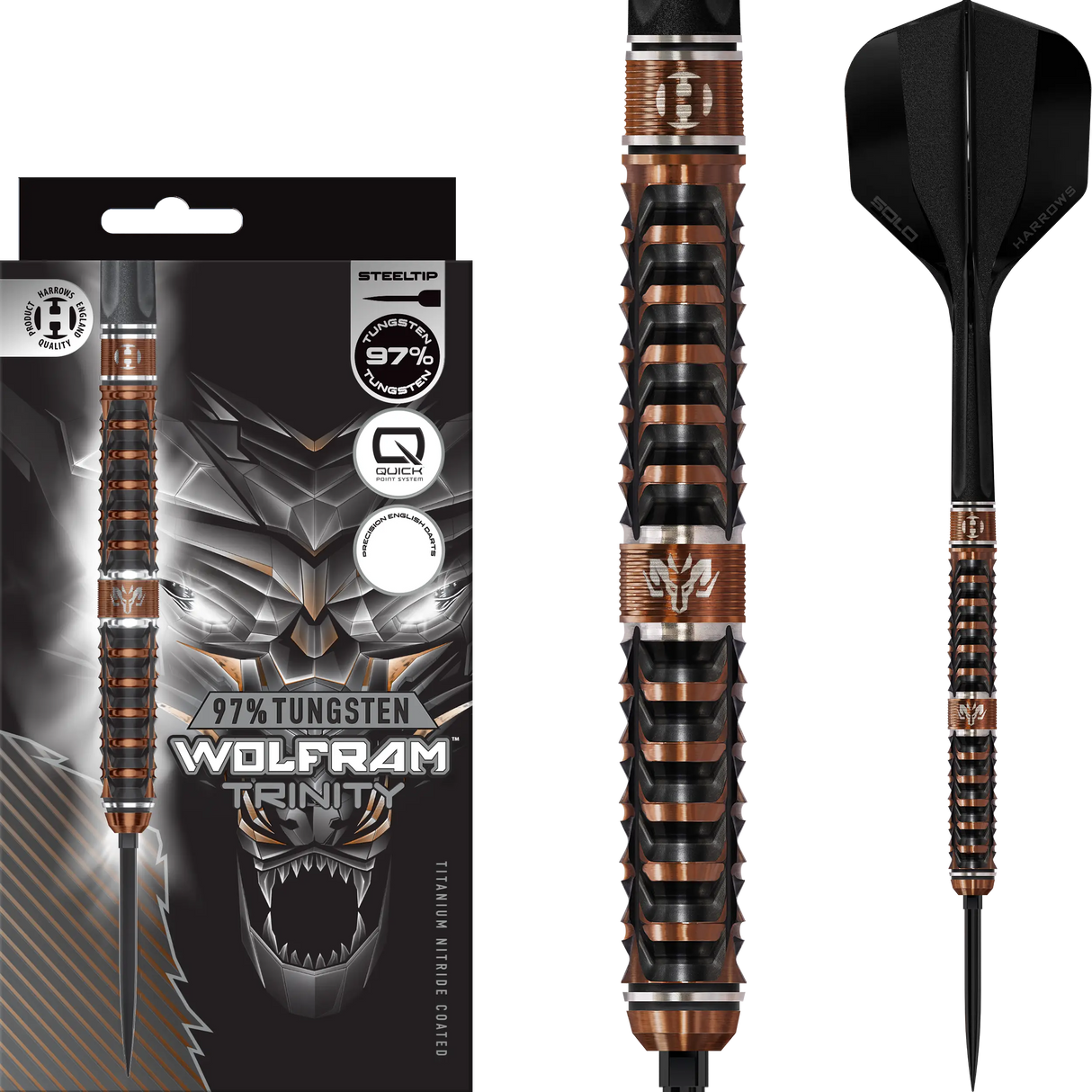 Harrows Wolfram Trinity 97% Quick Point  - Steeldart