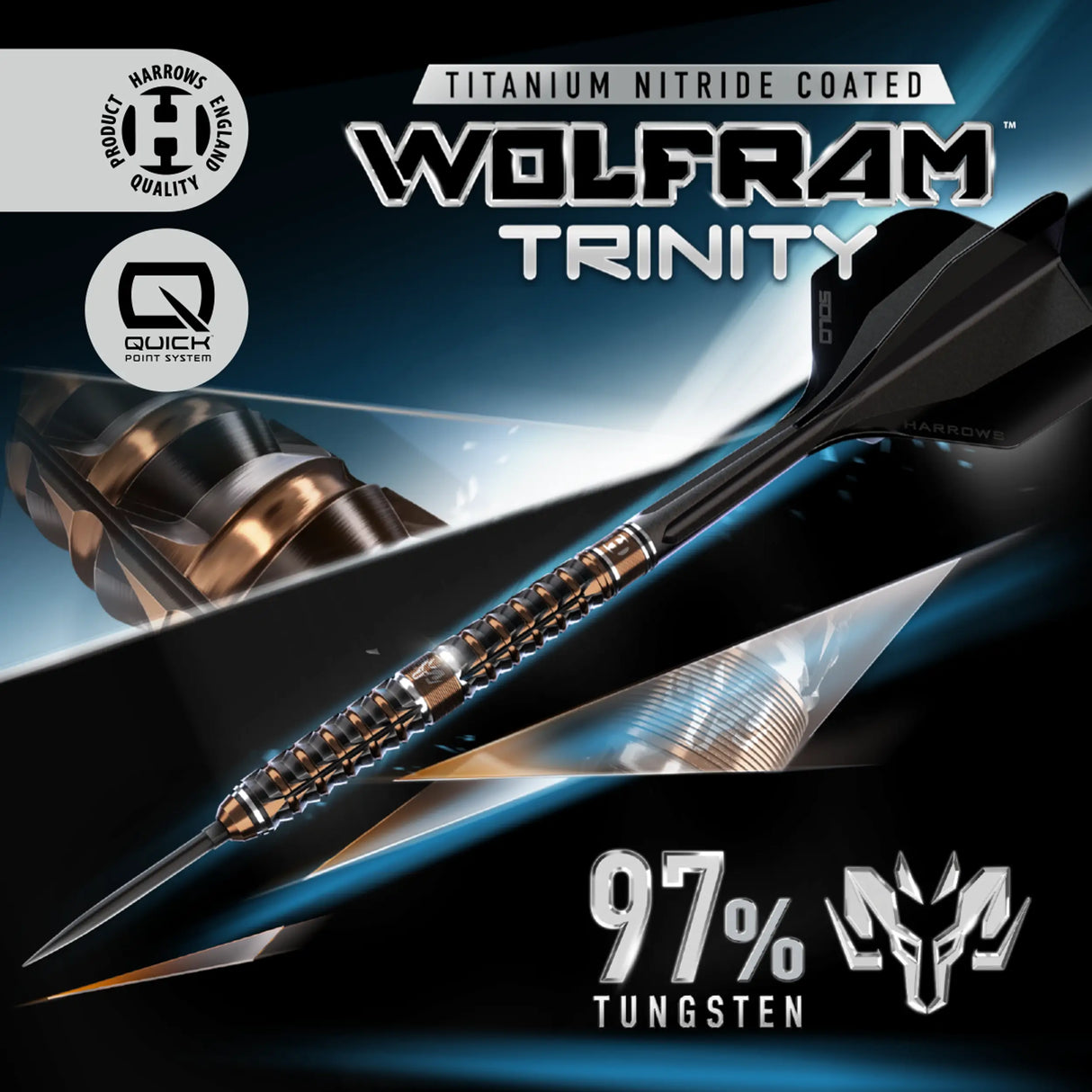 Harrows Wolfram Trinity 97% Quick Point  - Steeldart