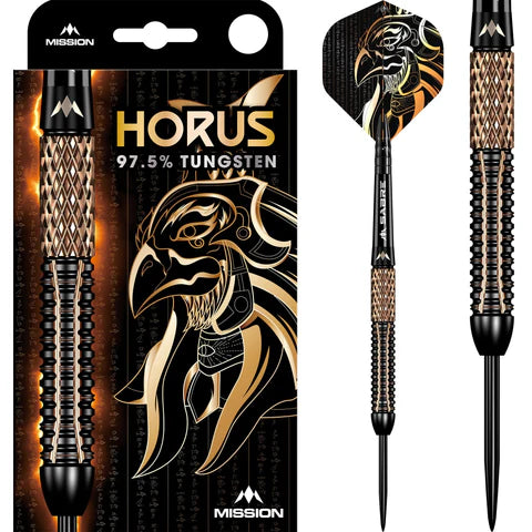 Mission Horus Darts 97.5% Tungsten - Black & Bronze Electro