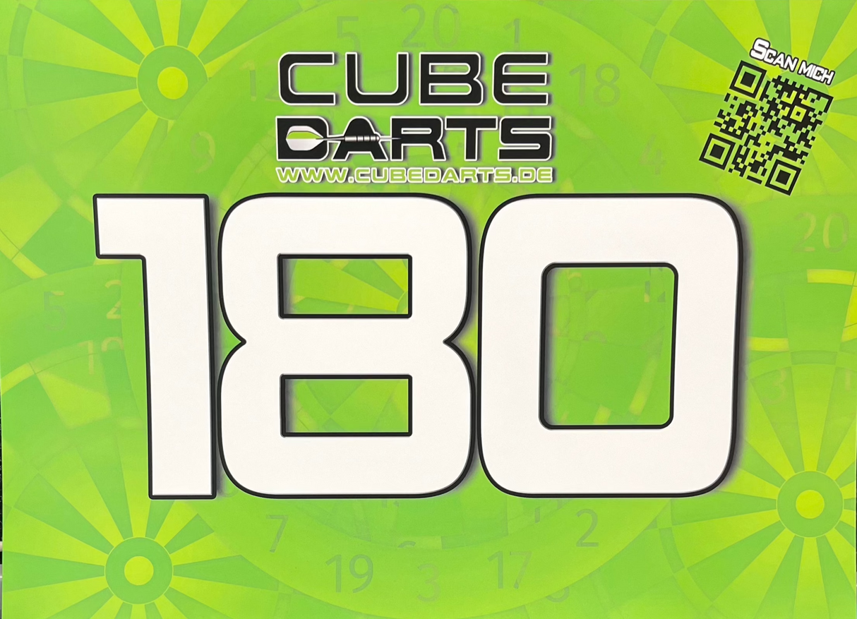 Cubedarts 180 Pappschilder 5 Stück