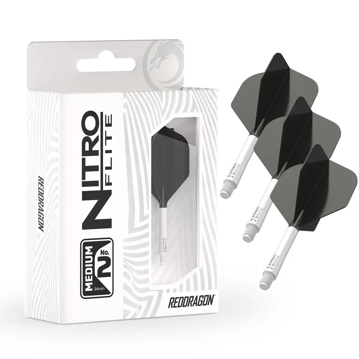 Red Dragon Nitro Flite System White Black - Dart Flights