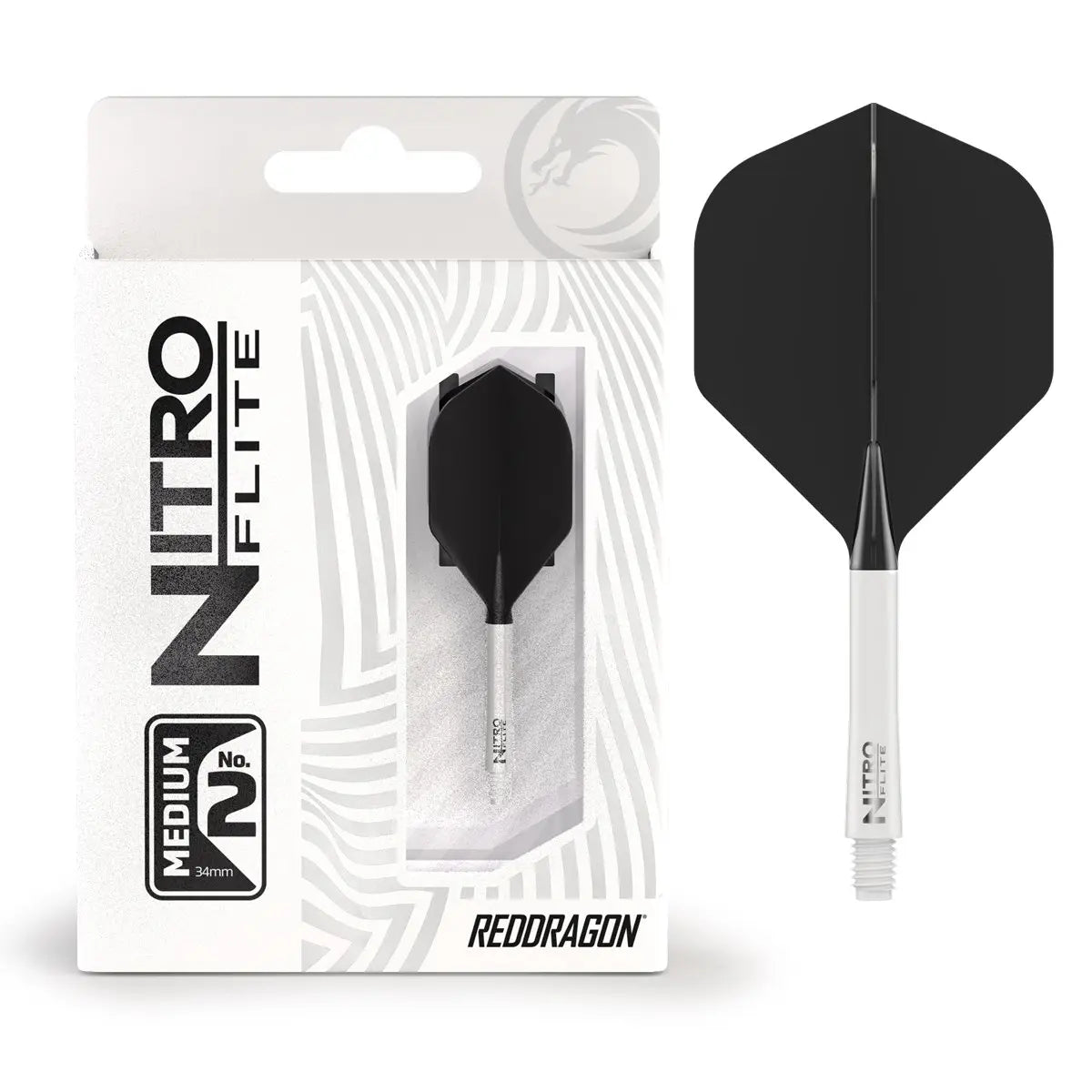 Red Dragon Nitro Flite System White Black - Dart Flights